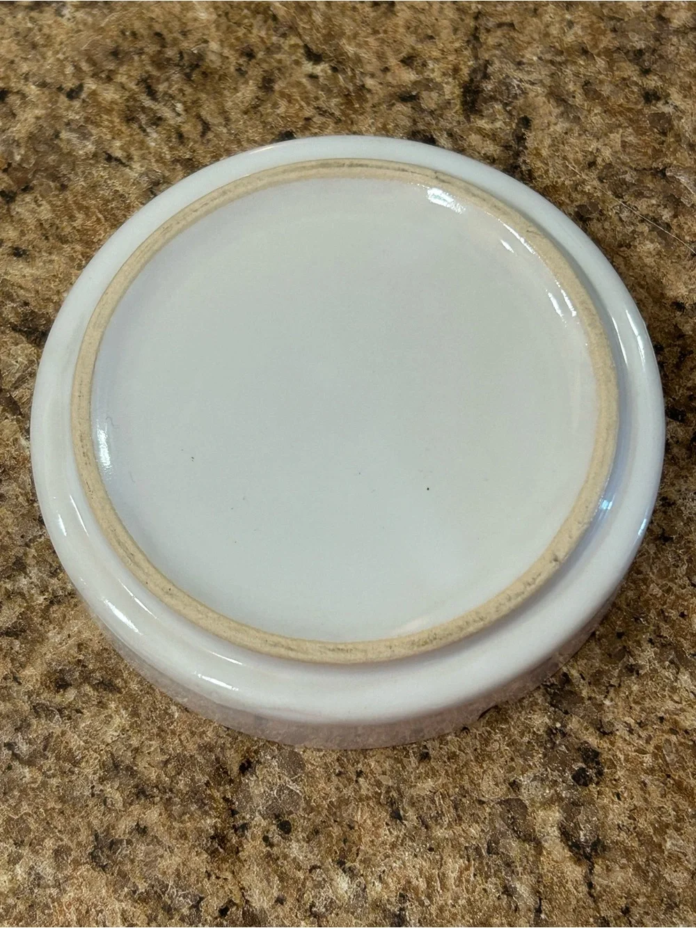 Vintage white ceramic souvenir ashtray city skyline of Saskatoon